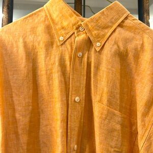 Long sleeved washable linen button up shirt